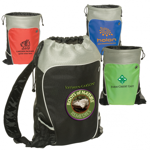 Hiker's Two-Tone Drawstring Backpack