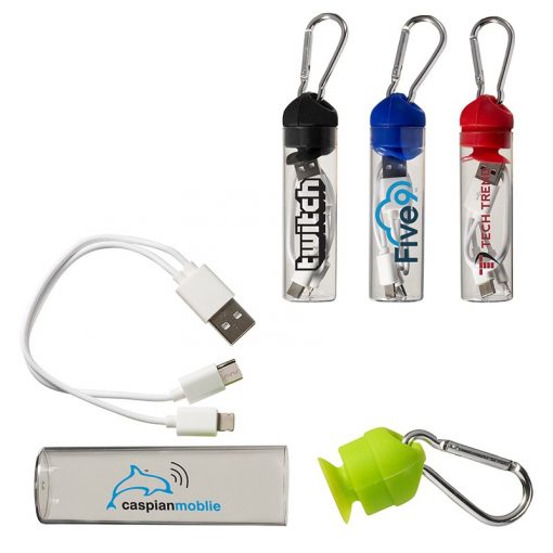 3-in-1 Charger Cable in Carabiner Storage Tube