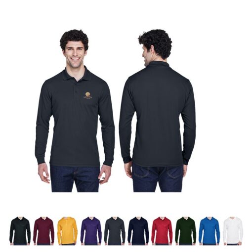 Core365® Men's Pinnacle Performance Long-Sleeve Piqué Polo Shirt