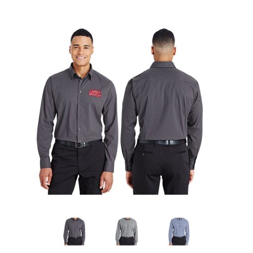 Devon & Jones® CrownLux Performance Men's Tonal Mini Check Shirt