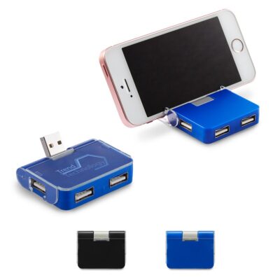 4-Port USB Hub w/Phone Holder-1