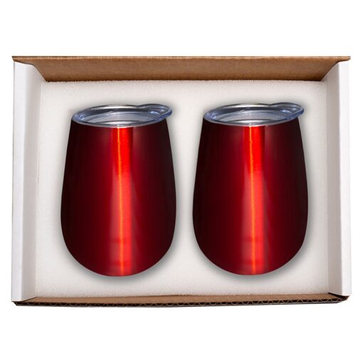 Duo Vacuum Stemless Wine Tumbler Gift Set-5