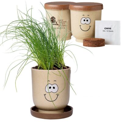 Goofy Group™ Grow Pot Eco-Planter w/Chive Seeds-1