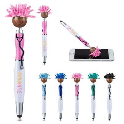 MopToppers® Screen Cleaner w/Multi-Cultural Version Stethoscope Stylus Pen - (Brown Skin Color)-1
