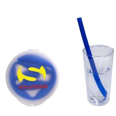 Reusable Silicone Drinking Straw in Case-1