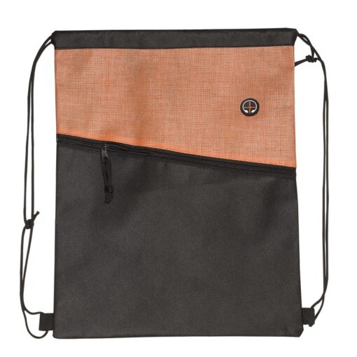 Tonal Heathered Non-Woven Drawstring Backpack-4