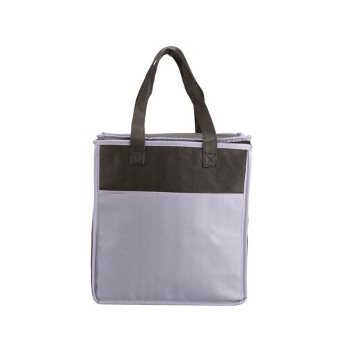 PRIME LINE Two-Tone Flat Top Insulated Non-Woven Grocery Tote-1