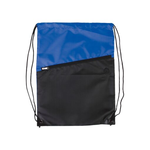 PRIME LINE Two-Tone Poly Drawstring Backpack With Zipper-5