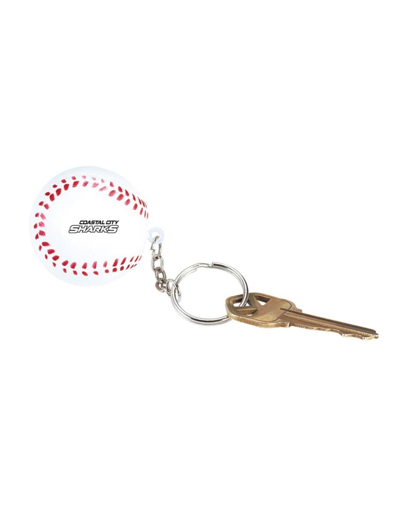 Baseball-Shape-Stress-Ball-Keychain-SB614 -1